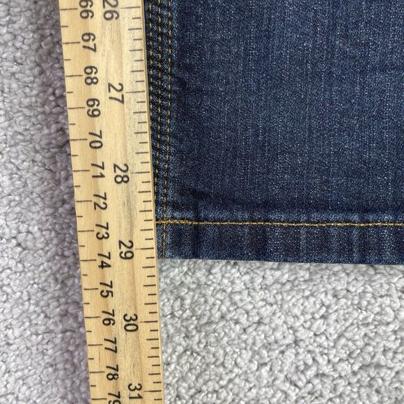 DU/ER Jeans Women’s 26X29 Blue Slim Straight Low Rise Dark Denim Stretch - Picture 11 of 13